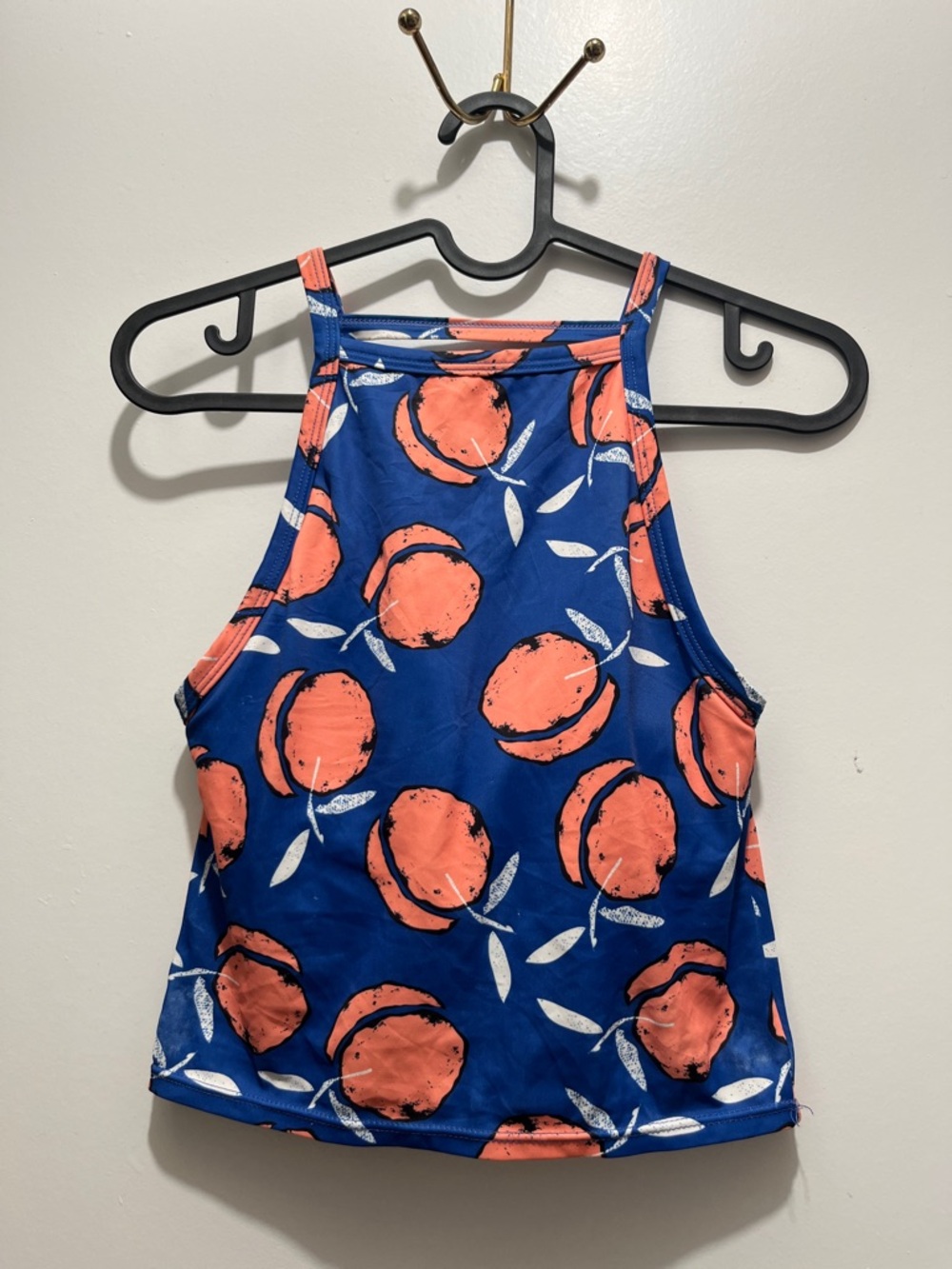 Kortni Jeane Blue Peach Print Tank Top size extrasmalll